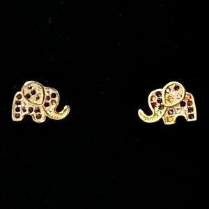 NWT🐘 ELEFANNT -STUD EARRING -SMALLER MICRO ZIRCONIA MULTICOLOR